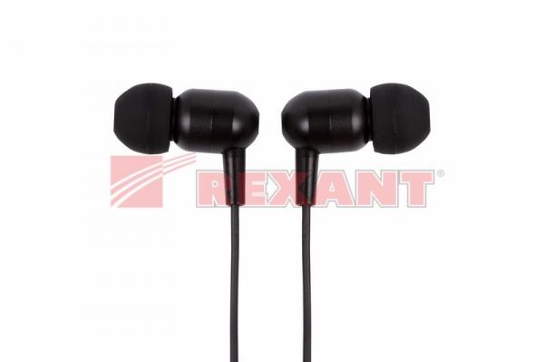 Наушники металлические MT-001 с микрофоном черные REXANT 18-2001