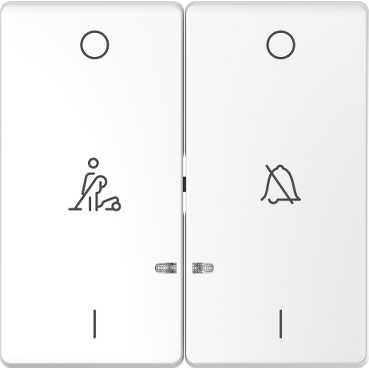 Schneider Electric  MERTEN  D-Life  Белый Лотос  Клавиша 2-местная линзой LED, с символами звонок/горничная MTN3429-6035