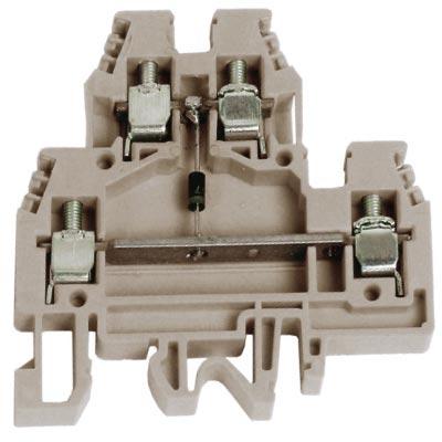DKC ZDS112GR DAS.4/BGR, 2х уровневый проходной зажим серый с диодом