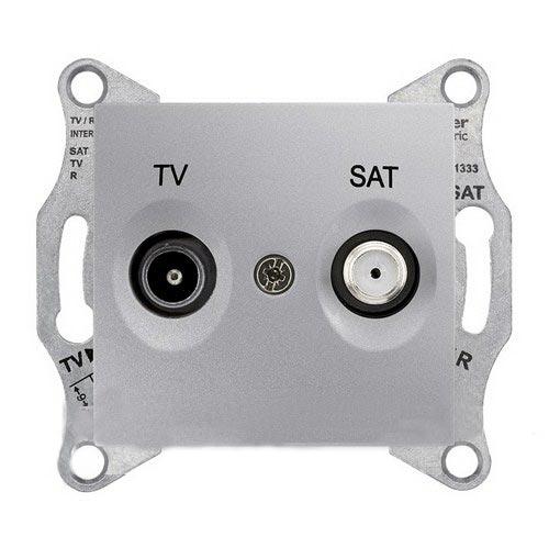 Schneider Electric Sedna Алюминий Розетка механизм TV/SAT оконечная 1dB IP20 скрытая установка SDN3401660