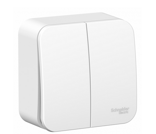 Schneider Electric  BLANCA  Белый  Выключатель 2-клавишный (cхема.5) 6А, 250В, открытая установка BLNVA065001